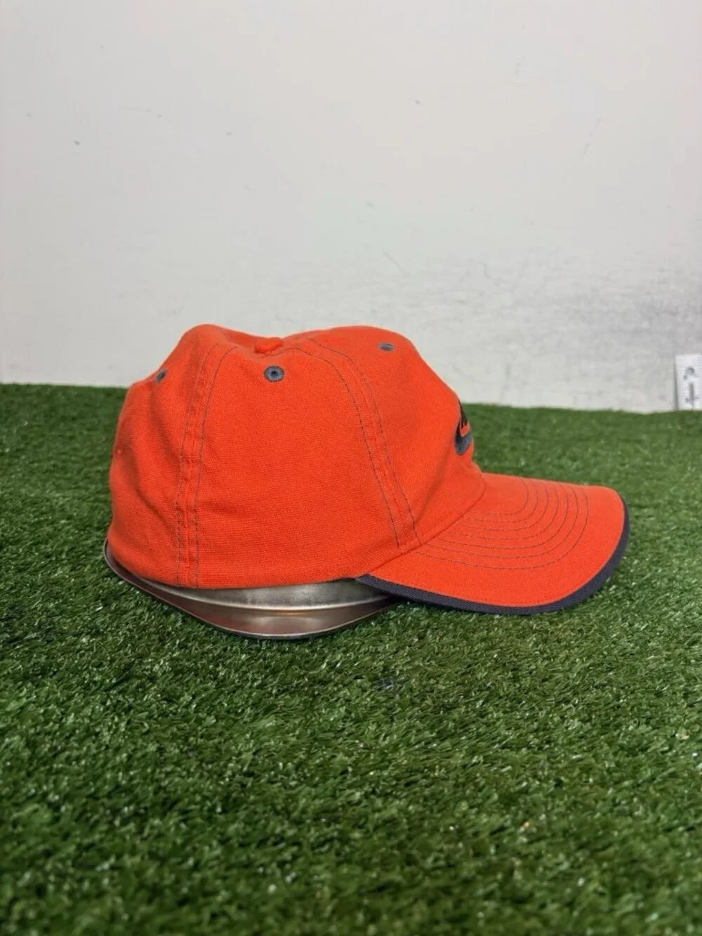 Vintage Nike hat cap fitted small S/M orange gray lighweight Y2K air golf mens